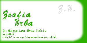 zsofia wrba business card